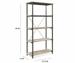 Real Living Rustic 5-Shelf Bookcase -Storage supplies store 810343917 9