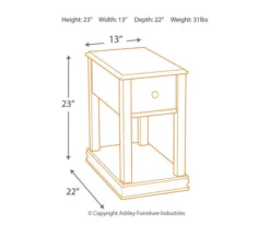 Breegin Brown End Table With Removable Tray -Storage supplies store 810363185 3
