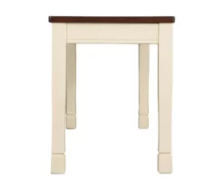 Whitesburg Cottage White & Brown Dining Room Bench -Storage supplies store 810363197 7