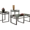 3- Piece Laney Black Metal Occasional Table Set -Storage supplies store 810363735 2