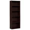 Dark Russet Brown 5-Shelf Bookcase -Storage supplies store 810367636