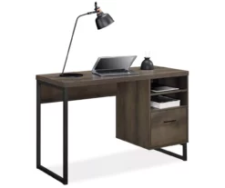 Distressed Brown Oak Desk -Storage supplies store 810369306 2