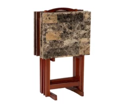 Williams 4-Piece Faux Marble Tray Table Set -Storage supplies store 810386282 A0 5