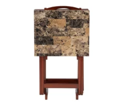 Williams 4-Piece Faux Marble Tray Table Set -Storage supplies store 810386282 A0 6