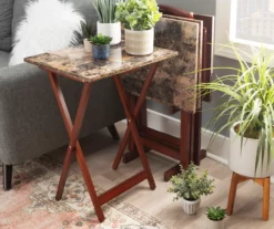 Williams 4-Piece Faux Marble Tray Table Set -Storage supplies store 810386282 A0 7