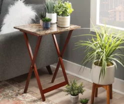 Williams 4-Piece Faux Marble Tray Table Set -Storage supplies store 810386282 A0 8