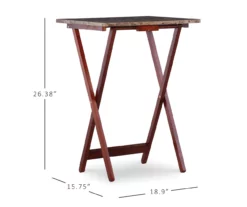 Williams 4-Piece Faux Marble Tray Table Set -Storage supplies store 810386282 D8 12