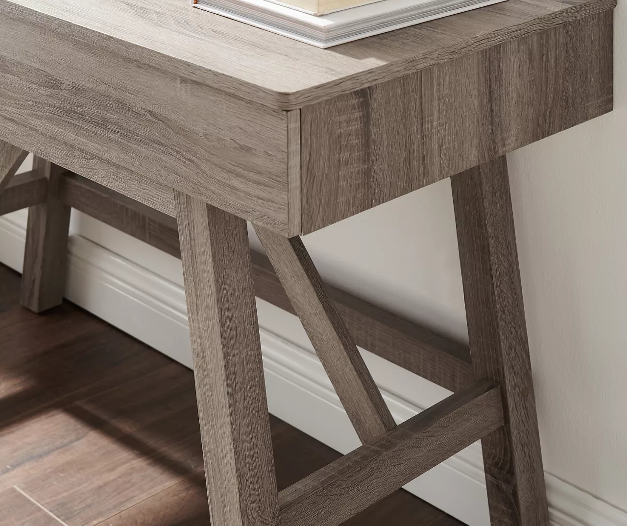 Margo Gray 2-Drawer Wood Desk 5 Margo Gray 2-Drawer Wood Desk - Image 3