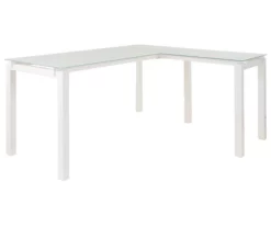 Baraga White L-Shaped Corner Desk