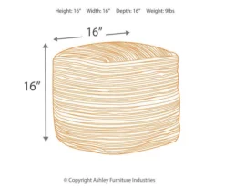 Absalom Natural Chenille Pouf -Storage supplies store 810389289 1