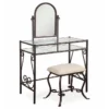 Heather Metal Adjustable Mirror Vanity Set With Stool -Storage supplies store 810389409 1
