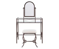 Heather Metal Adjustable Mirror Vanity Set With Stool 15 Heather Metal Adjustable Mirror Vanity Set With Stool -Storage supplies store 810389409 A0 2