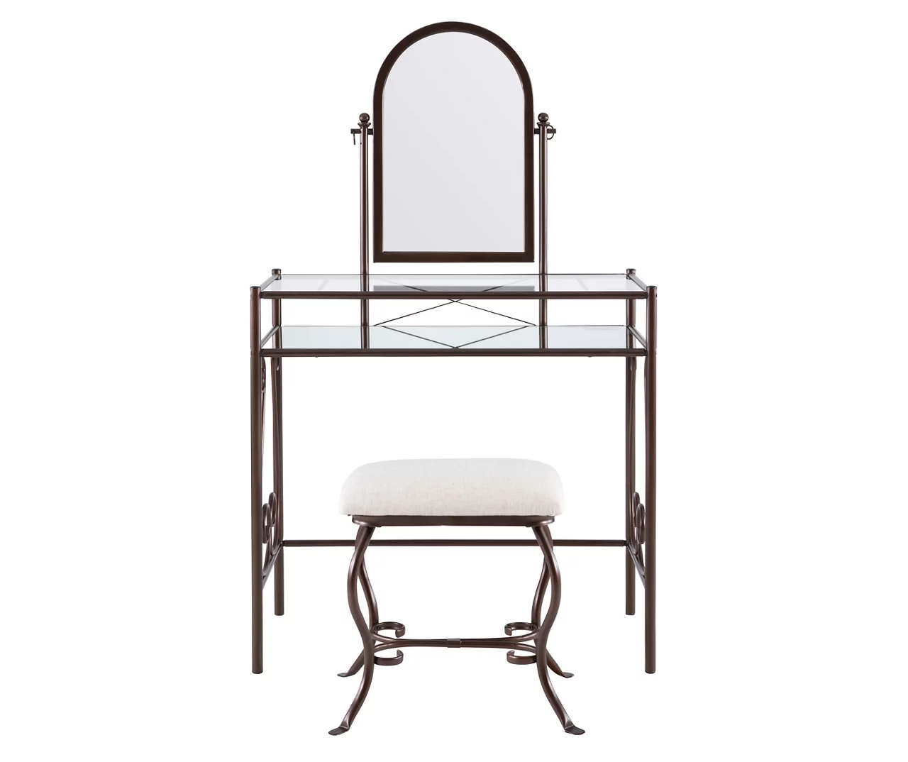 Heather Metal Adjustable Mirror Vanity Set With Stool 5 Heather Metal Adjustable Mirror Vanity Set With Stool - Image 3