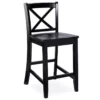 24" Black X Back Counter Stool