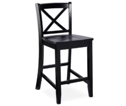 24" Black X Back Counter Stool