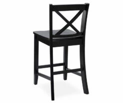 24" Black X Back Counter Stool -Storage supplies store 810389458 3