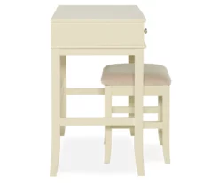 Caroline Cream Mirror Vanity Set With Stool -Storage supplies store 810389506 4
