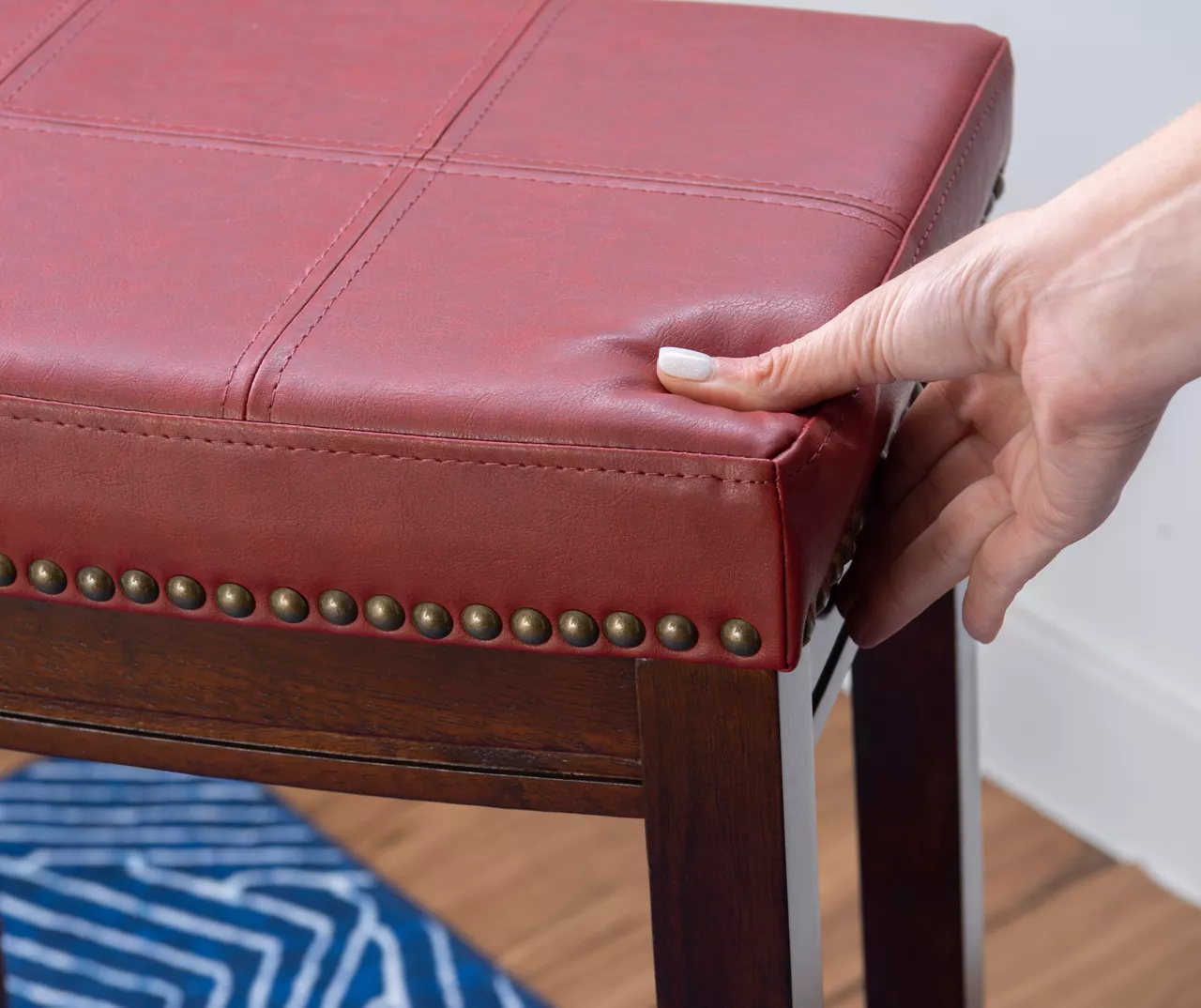 30" Brooke Red Saddle Barstool 7 30" Brooke Red Saddle Barstool - Image 5