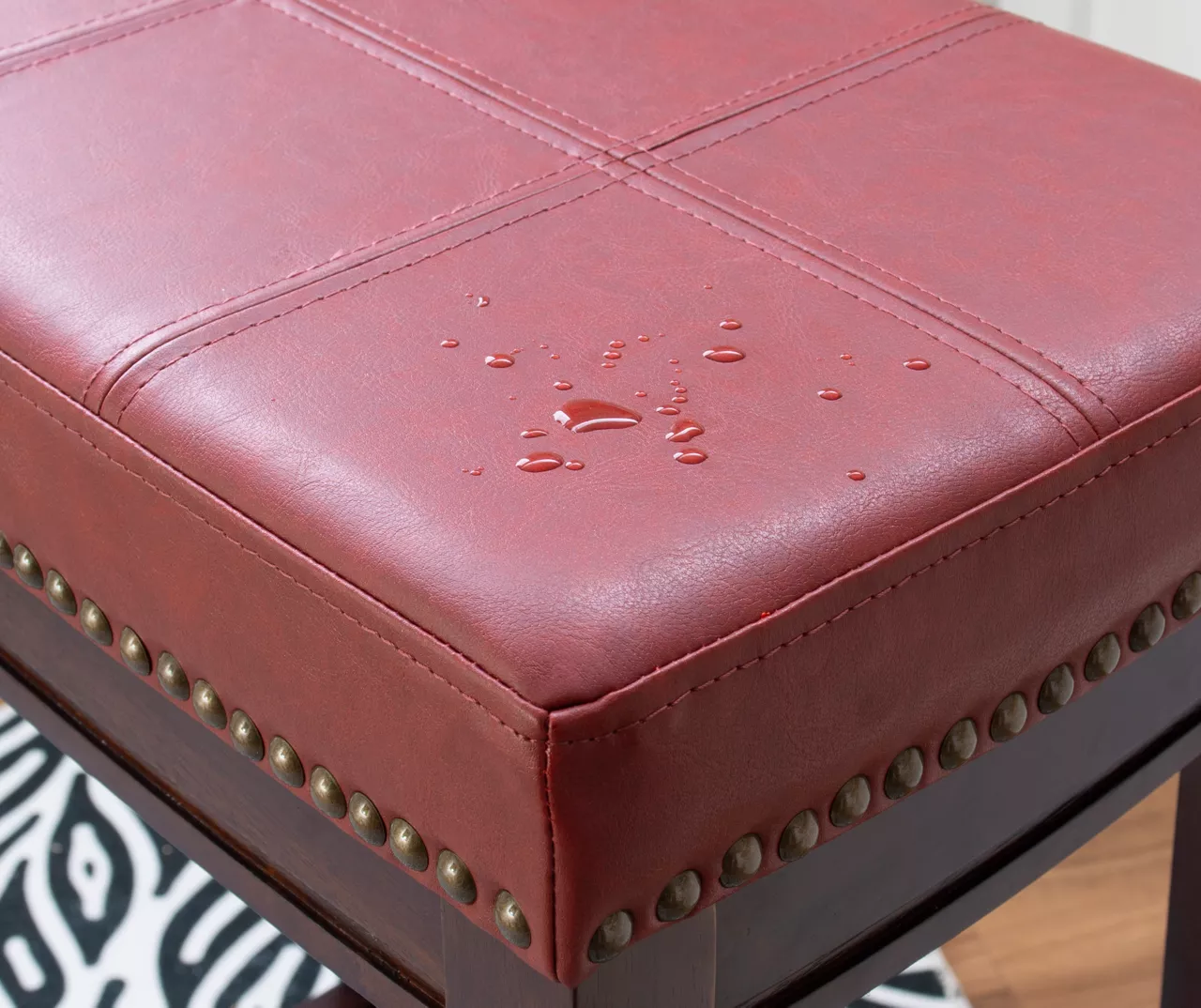 30" Brooke Red Saddle Barstool 6 30" Brooke Red Saddle Barstool - Image 4