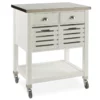 Laurie White Steel Top Kitchen Cart With Drawers -Storage supplies store 810389514 1