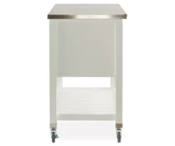 Laurie White Steel Top Kitchen Cart With Drawers -Storage supplies store 810389514 3