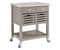 Laurie Gray Steel Top Kitchen Cart With Drawers 9 Laurie Gray Steel Top Kitchen Cart With Drawers -Storage supplies store 810389515 1 1