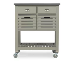 Laurie Gray Steel Top Kitchen Cart With Drawers 13 Laurie Gray Steel Top Kitchen Cart With Drawers -Storage supplies store 810389515 5