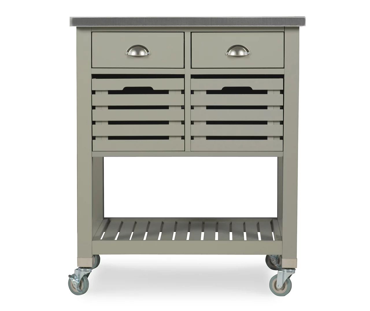 Laurie Gray Steel Top Kitchen Cart With Drawers 8 Laurie Gray Steel Top Kitchen Cart With Drawers - Image 6