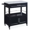 Black Double Door Kitchen Cart With Granite Top -Storage supplies store 810389517 1