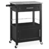 Ree Black Granite Top Kitchen Cart With Storage 1 Ree Black Granite Top Kitchen Cart With Storage -Storage supplies store 810389519 2