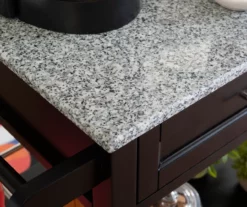 Ree Black Granite Top Kitchen Cart With Storage -Storage supplies store 810389519 A8 7