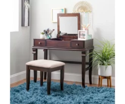 Martha Mirror Vanity Set With Stool -Storage supplies store 810389525 B0 11