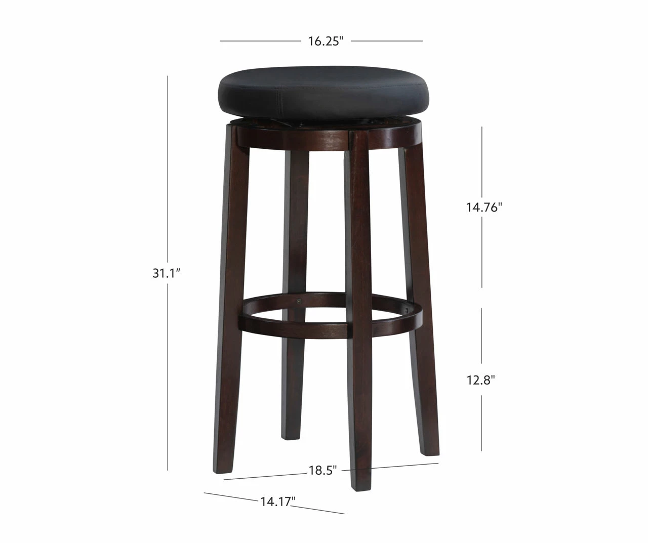 29" Clea Black Pub Barstool 12 29" Clea Black Pub Barstool - Image 10