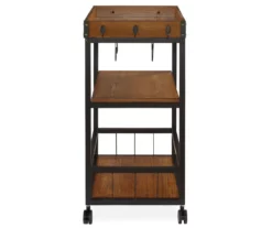 Luke Industrial Kitchen Cart With Wine Storage 9 Luke Industrial Kitchen Cart With Wine Storage -Storage supplies store 810389531 3