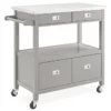 Gray Steel Top Kitchen Cart With Drawers -Storage supplies store 810389532 1