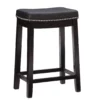 24" Brooke Black Saddle Counter Stool -Storage supplies store 810389536 1