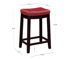 24" Brooke Red Saddle Counter Stool 13 24" Brooke Red Saddle Counter Stool -Storage supplies store 810389538 A7
