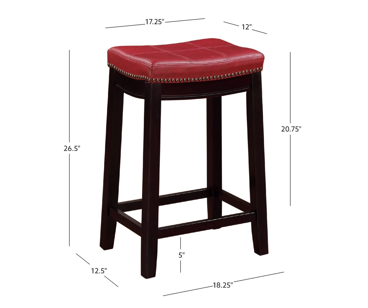 24" Brooke Red Saddle Counter Stool 8 24" Brooke Red Saddle Counter Stool - Image 6