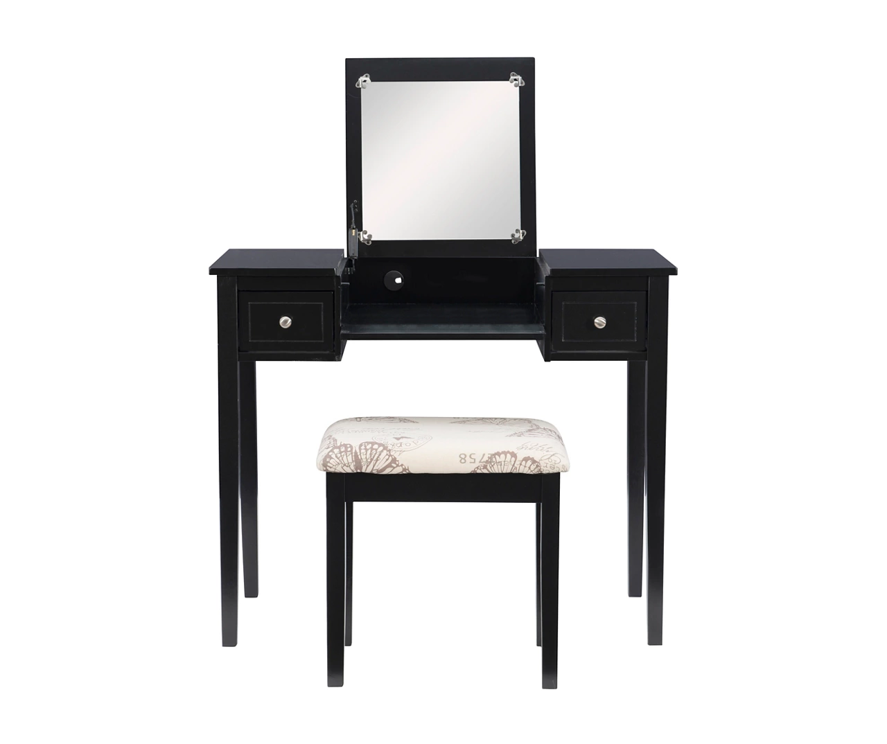 Black Butterfly Mirror Vanity Set With Stool 9 Black Butterfly Mirror Vanity Set With Stool - Image 7