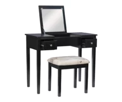 Black Butterfly Mirror Vanity Set With Stool 21 Black Butterfly Mirror Vanity Set With Stool -Storage supplies store 810389539 A0 3