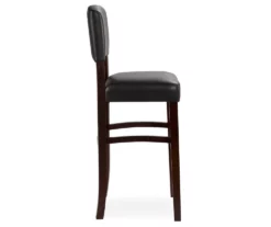 Faux Leather & Wood High Back Bar/ Counter Stools -Storage supplies store 810389540 2