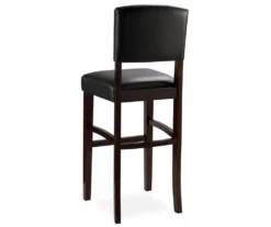 Faux Leather & Wood High Back Bar/ Counter Stools -Storage supplies store 810389540 3