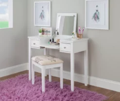 Butterfly Mirror Vanity Set With Stool -Storage supplies store 810389543 A0 7