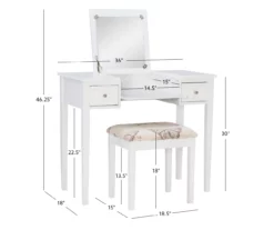 Butterfly Mirror Vanity Set With Stool -Storage supplies store 810389543 D8 12