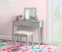 Butterfly Mirror Vanity Set With Stool -Storage supplies store 810389544 B0 2