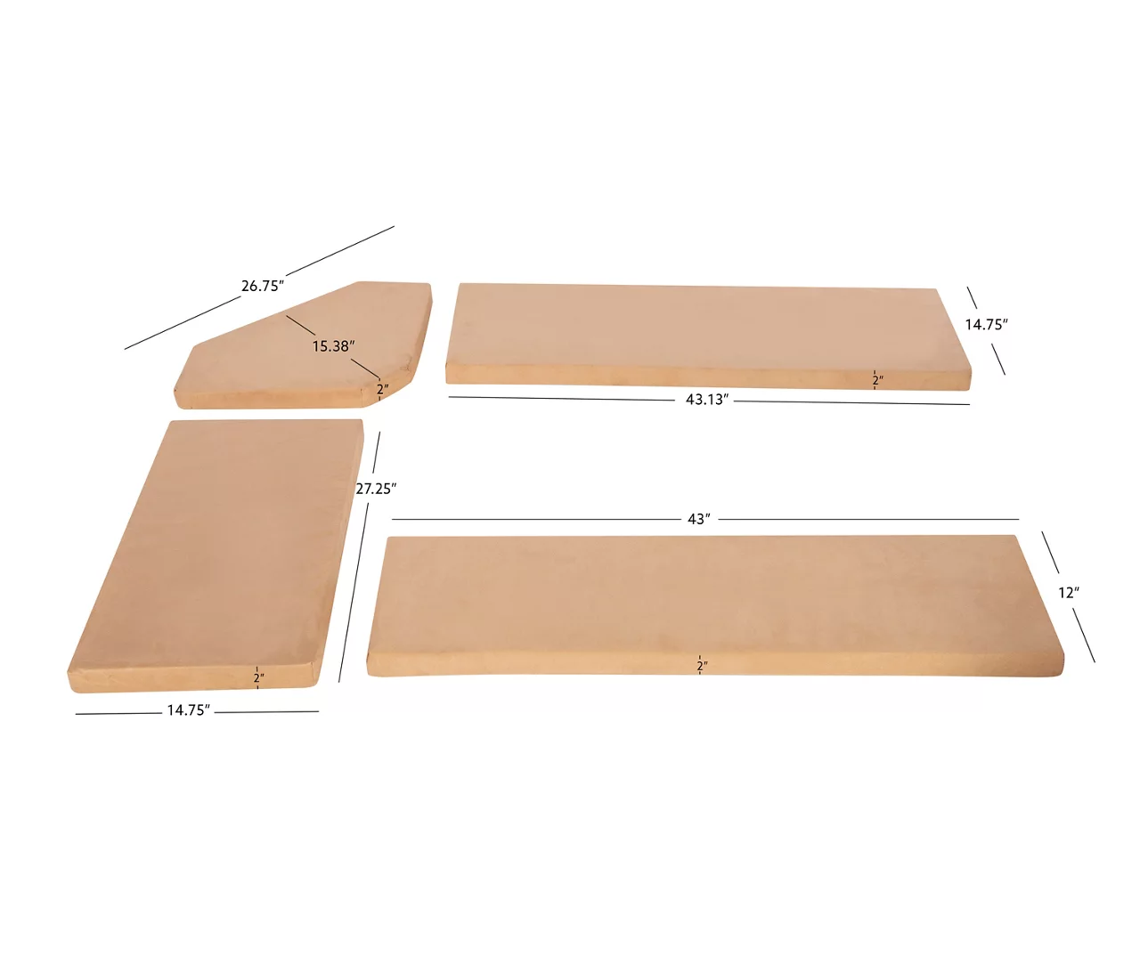 Beige Microfiber Cushion Set For Breakfast Nook 13 Beige Microfiber Cushion Set For Breakfast Nook - Image 11