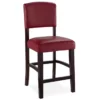 Faux Leather & Wood High Back Bar/ Counter Stools -Storage supplies store 810389552 1