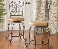 Gathered Back Swivel Bar/ Counter Stools -Storage supplies store 810389571 4 1