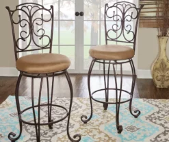 Gathered Back Swivel Bar/ Counter Stools -Storage supplies store 810389572 4