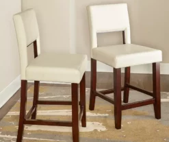 Faux Leather High Back Bar/ Counter Stools -Storage supplies store 810389579 4 1